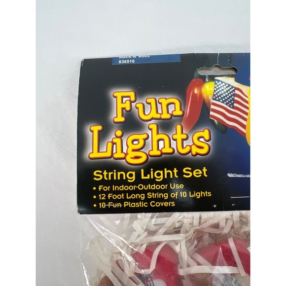 Primal Lite Rock N Roll Red Guitar String Lights 12 Foot 10 Lights New Old Stock - Picture 3 of 8